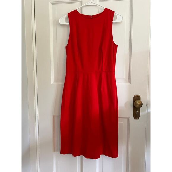 J.Crew Women's 2 Berry Red Sheath Dress Midi Length Career Business Cocktail - Picture 1 of 14